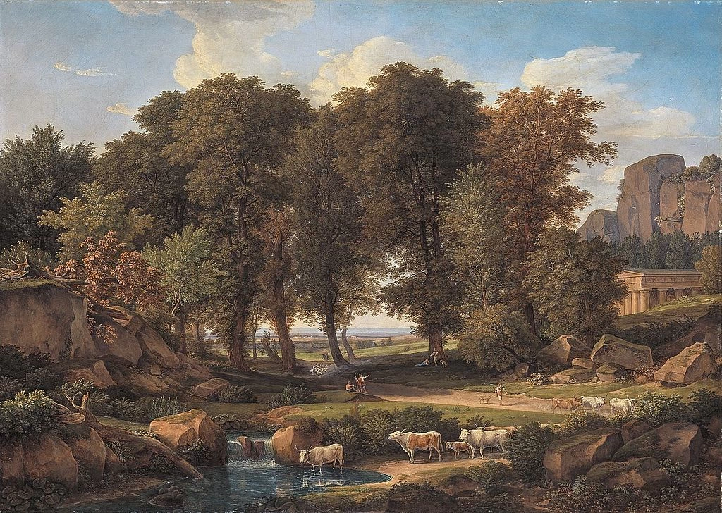 Gruppo di alberi con mucche all'abbeveratoio - Neue Pinakothek, Monaco di Baviera